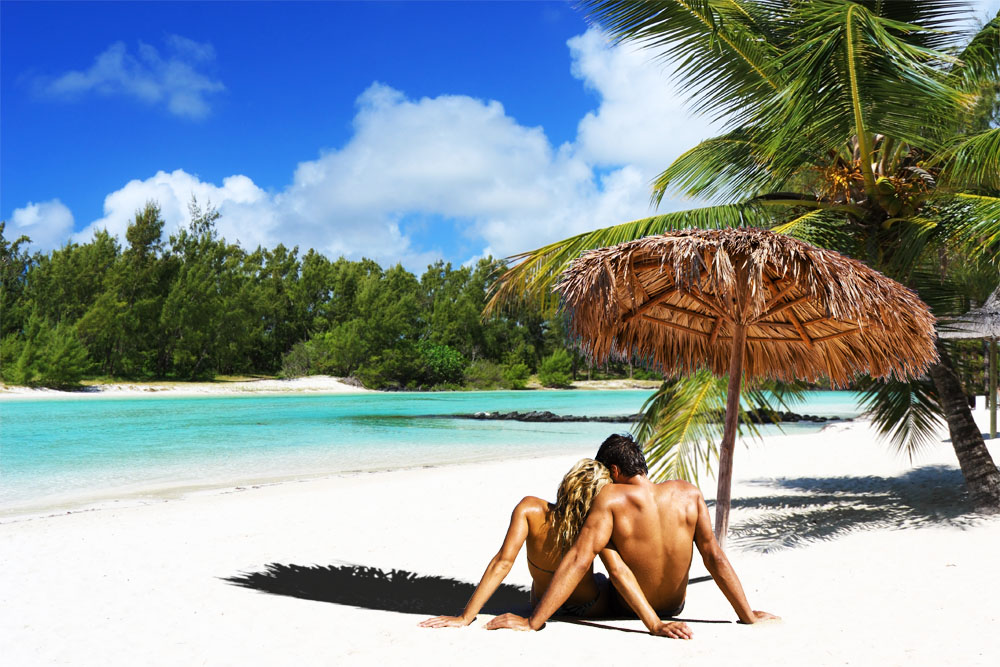 Couple on a Beach in Mauritius