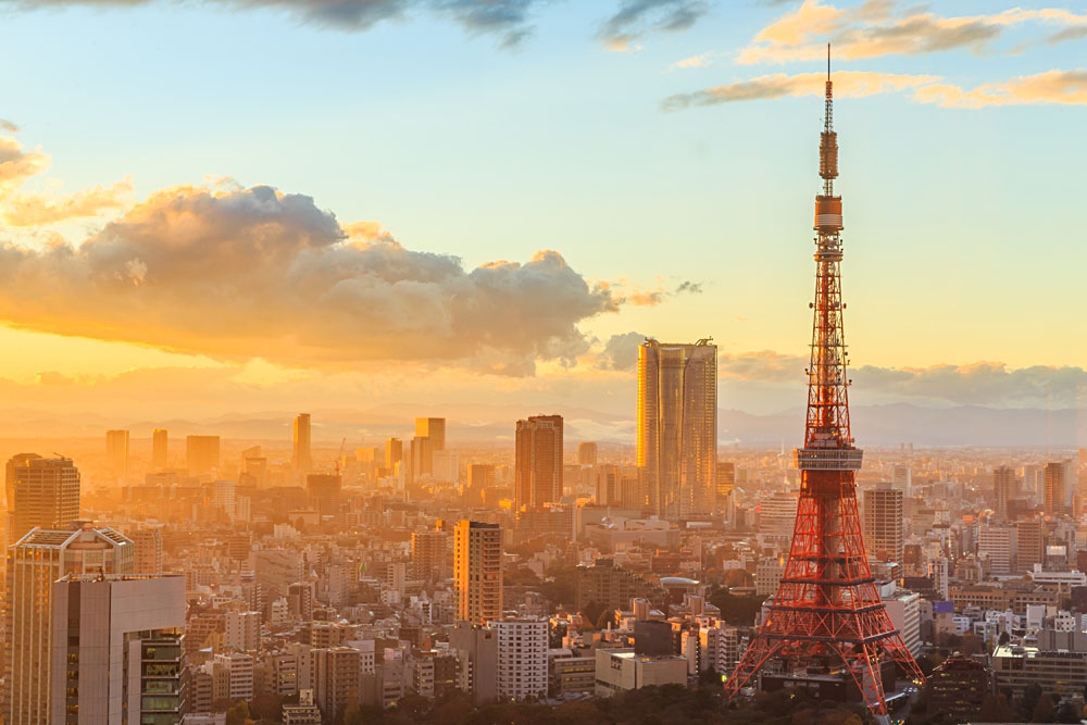 Tokyo City Skyline at Sunset, Japan