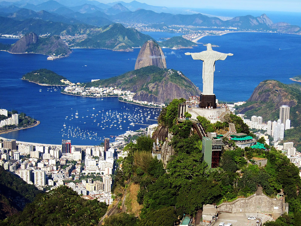 Back of Christ the Redeemer Statue in Rio de Janeiro, Brazil