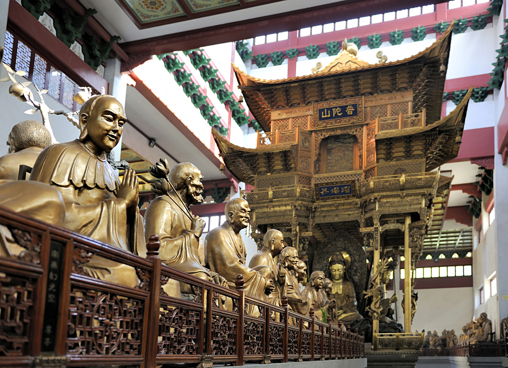 Bronze Buddha Statues in Lingyin Temple, Hangzhou, China