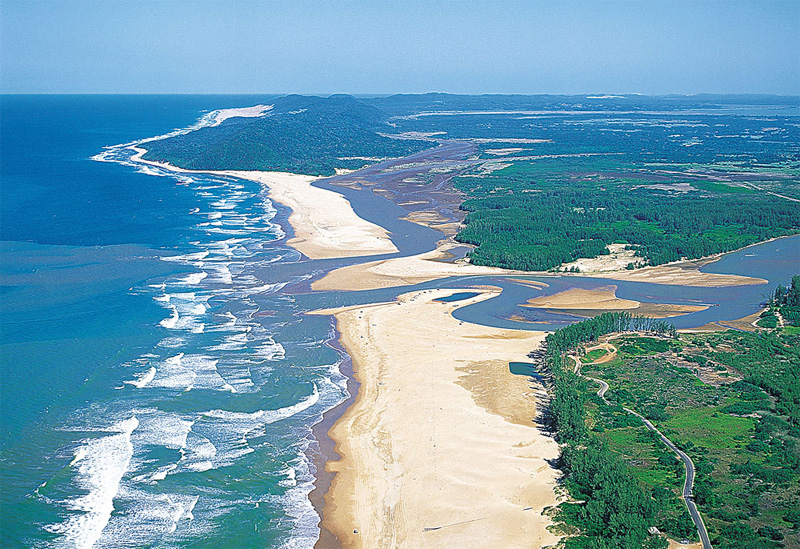 Aerial view of St Lucia Wetlands