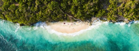 aerial view of south bali beach